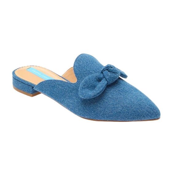Draper James Shoes - NWT DRAPER JAMES ANNALEE DENIM BOW TIE MULES WOMENS SIZE 9